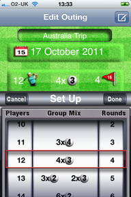 Set the number of players, rounds and group mix